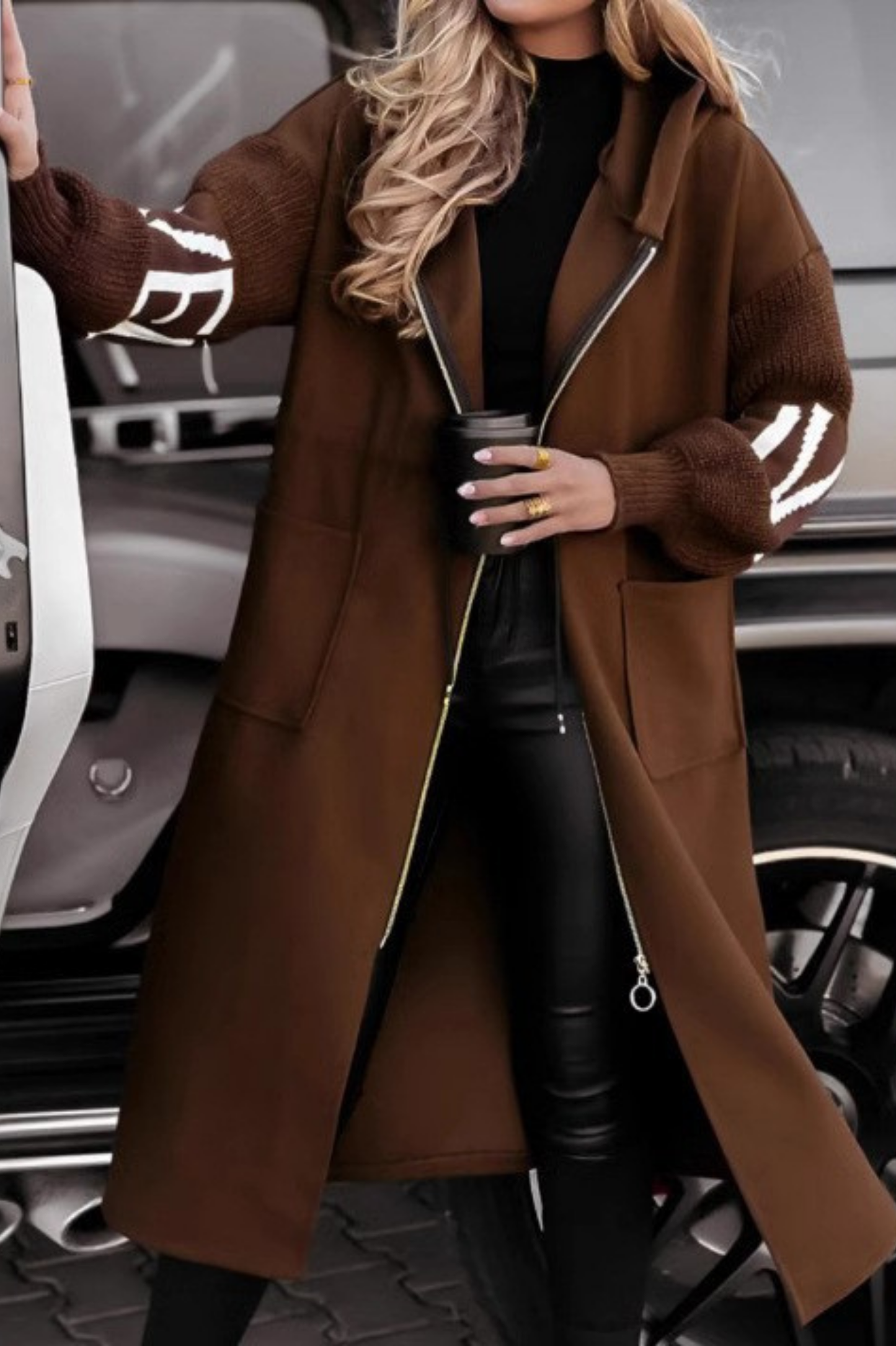 Elena™ | Chaqueta de mujer con mangas de punto y capucha