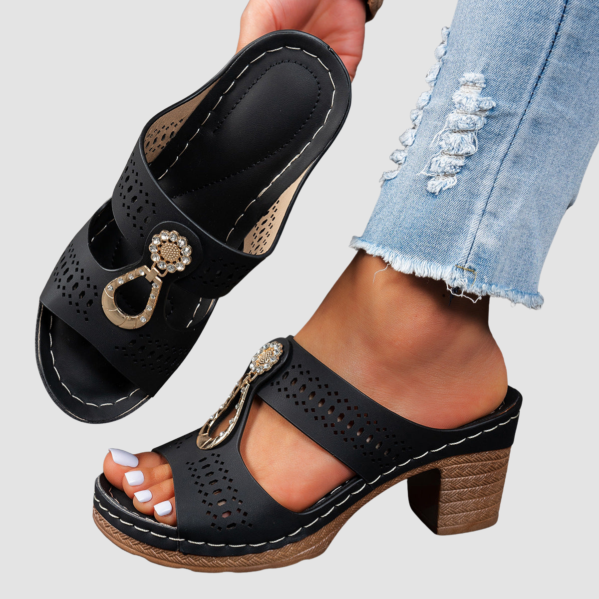 Elara™ | Sandalias de Confort con Tacón Alto