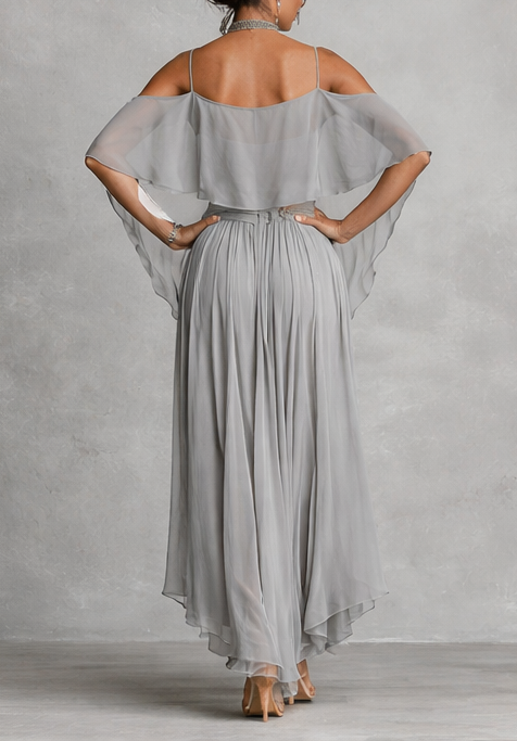 Isabela™ - Conjunto Gris con Top y Pantalón