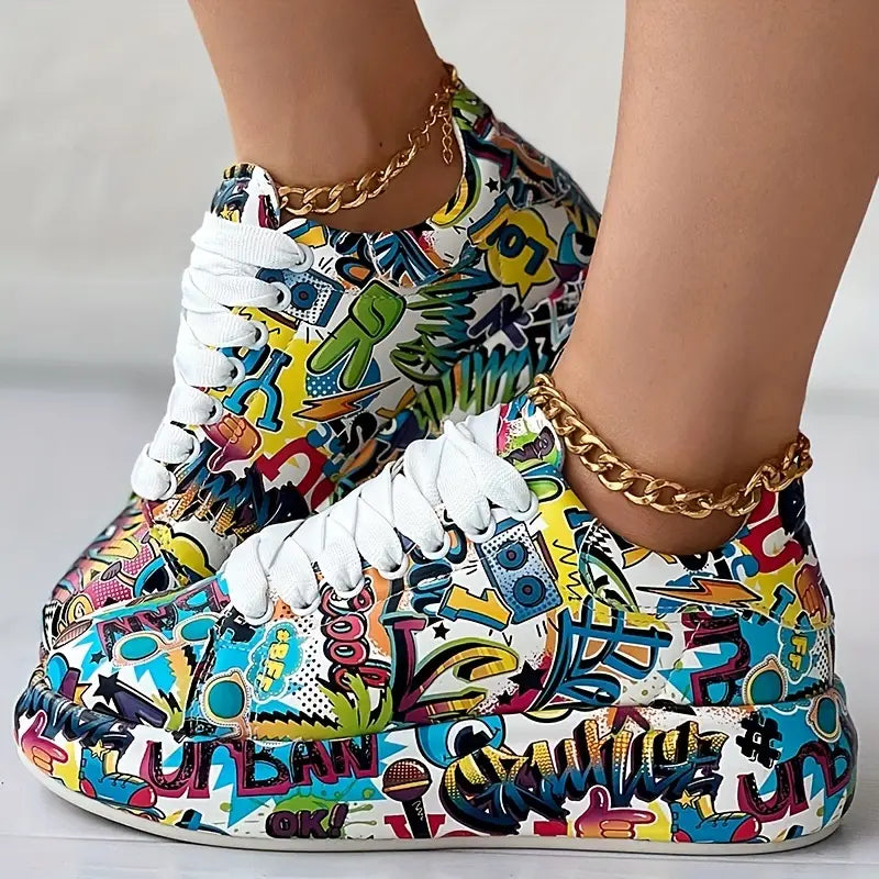 Veronika Zapatillas Diseño de Graffiti Amortiguación