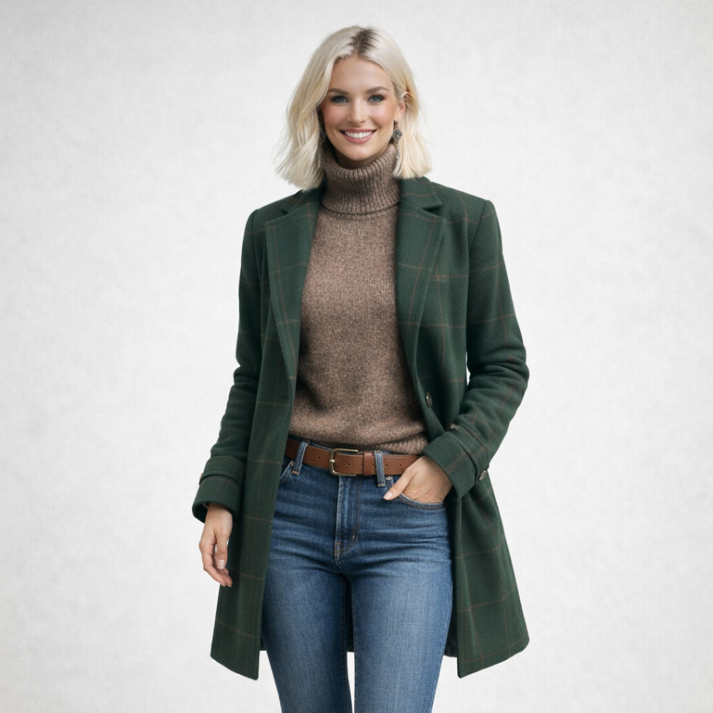 Estela™ | Abrigo Elegante Cuadro
