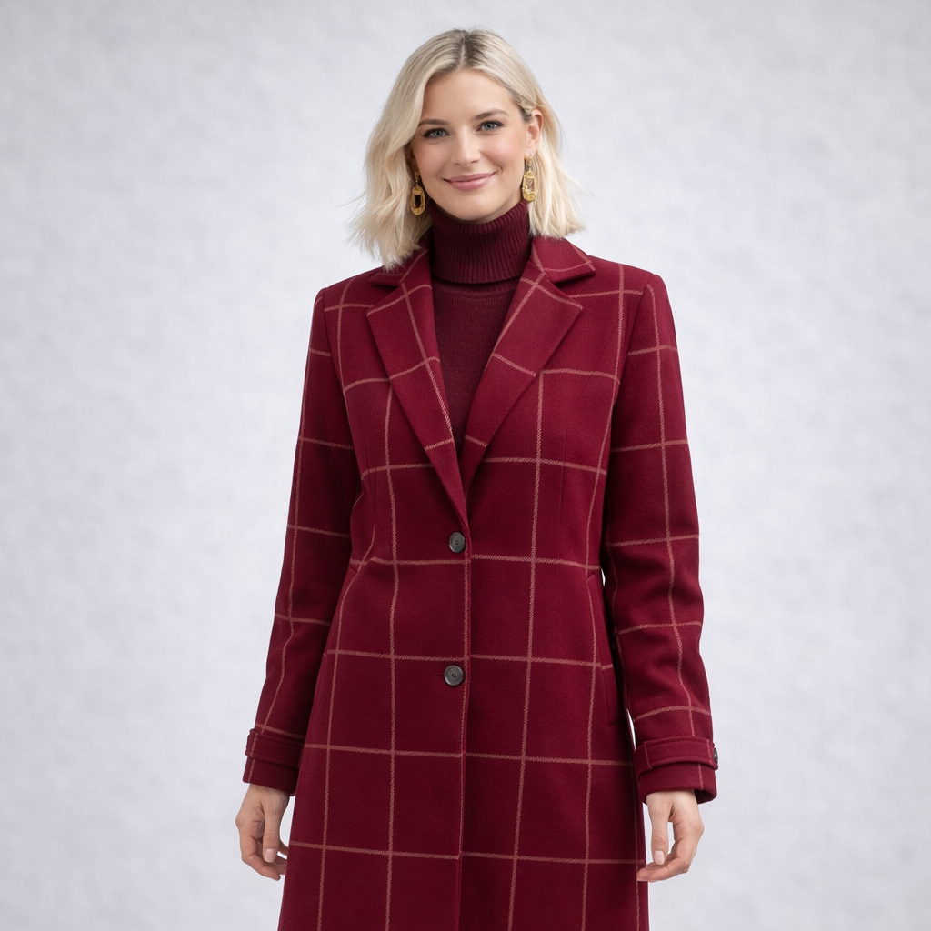 Estela™ | Abrigo Elegante Cuadro