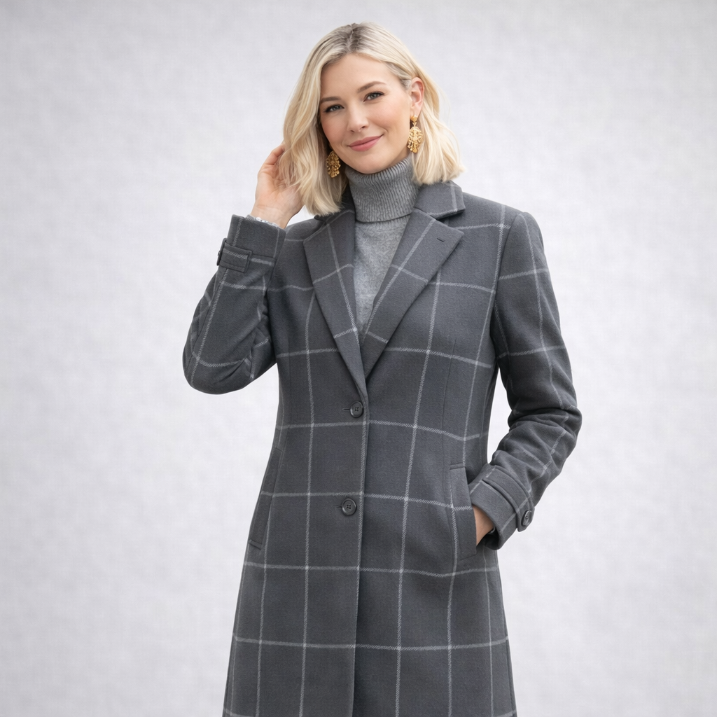 Estela™ | Abrigo Elegante Cuadro