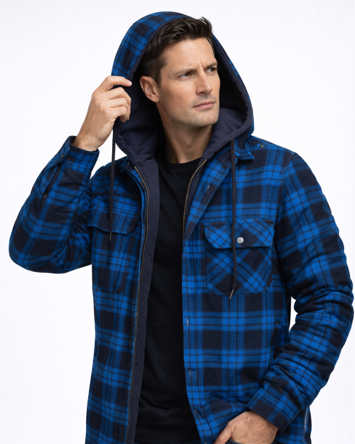Rayan |  Chaqueta de Cuadro con Capucha