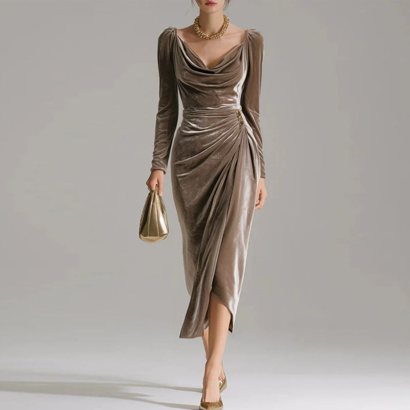Rubi™  | Vestido de Terciopelo Plisado