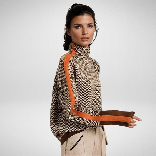 Athenea | Jersey de Cuello Alto con Estampado