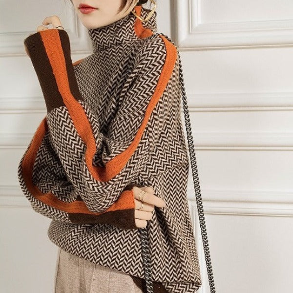 Athenea | Jersey de Cuello Alto con Estampado
