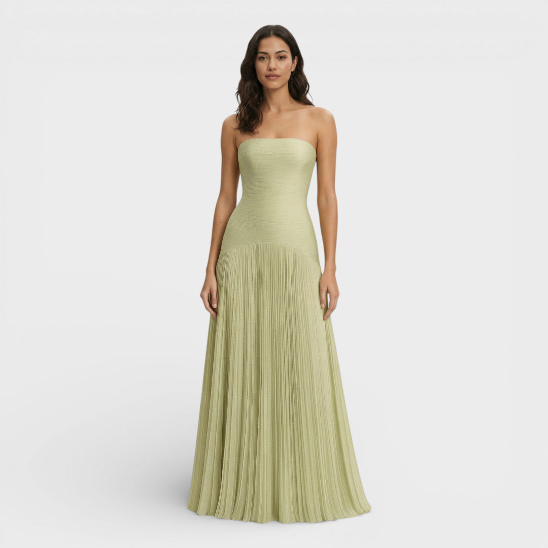 Gisela™  | Vestido Largo Plisado