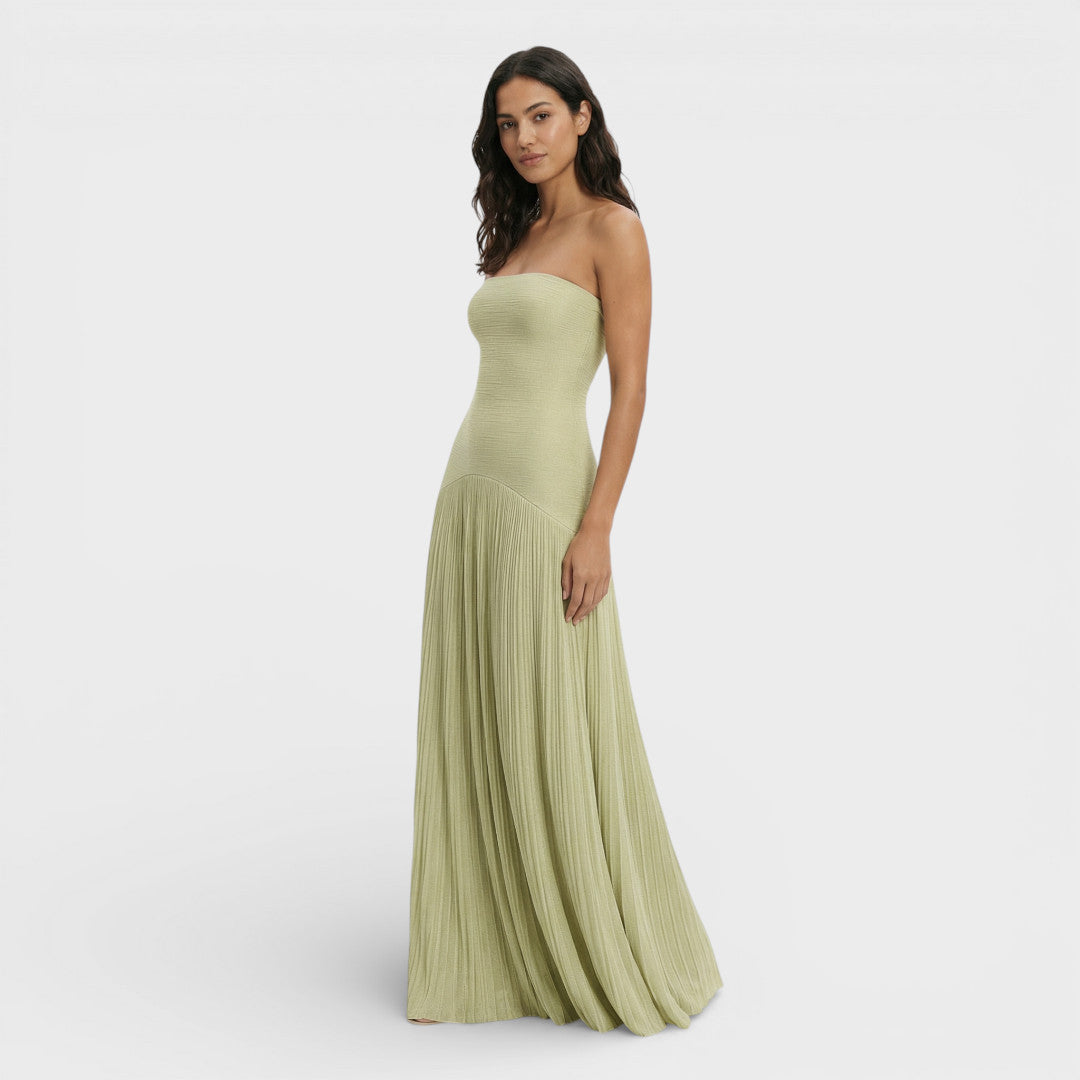 Gisela™  | Vestido Largo Plisado