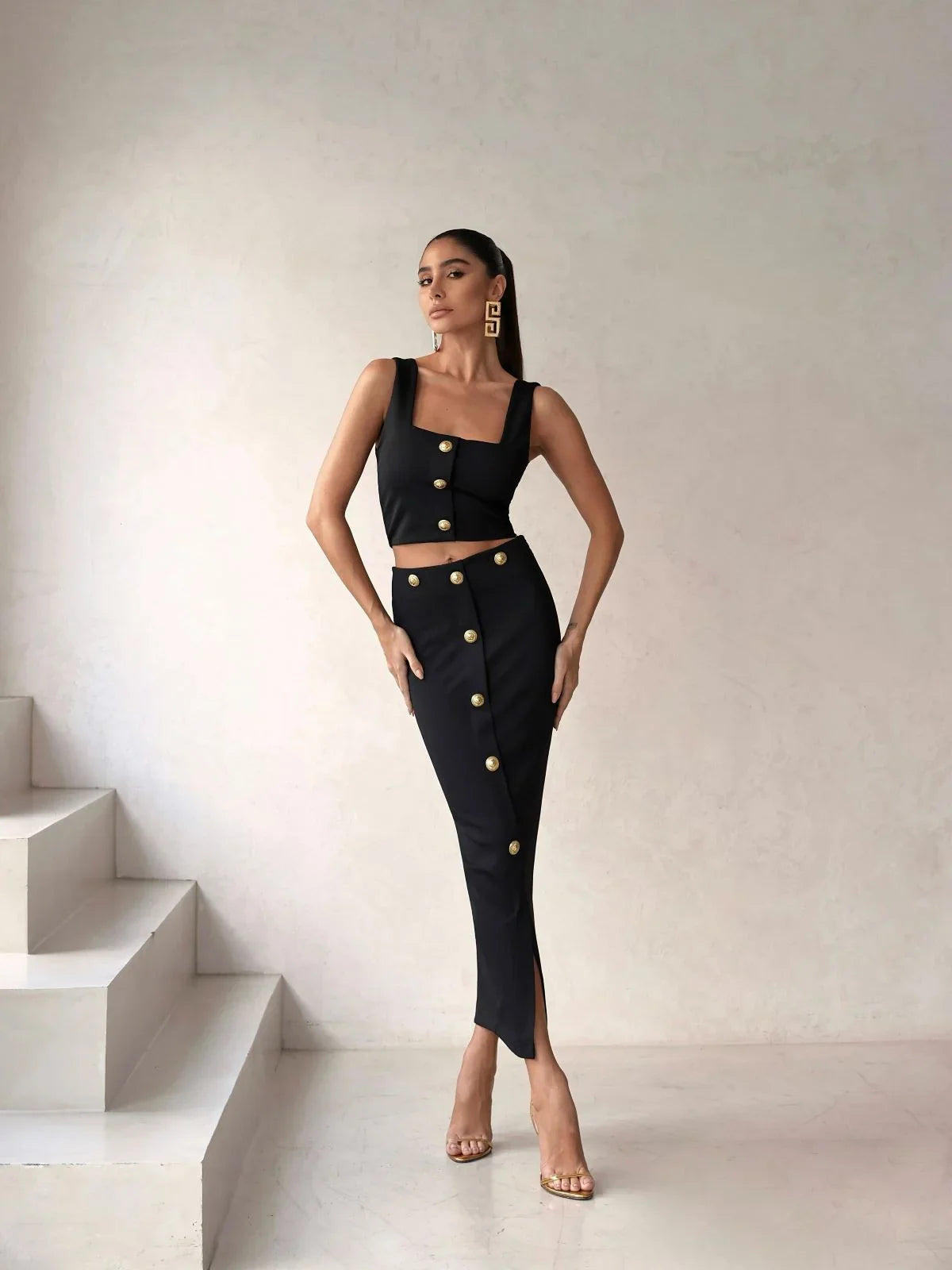Conjunto Cropped y Falda Brett